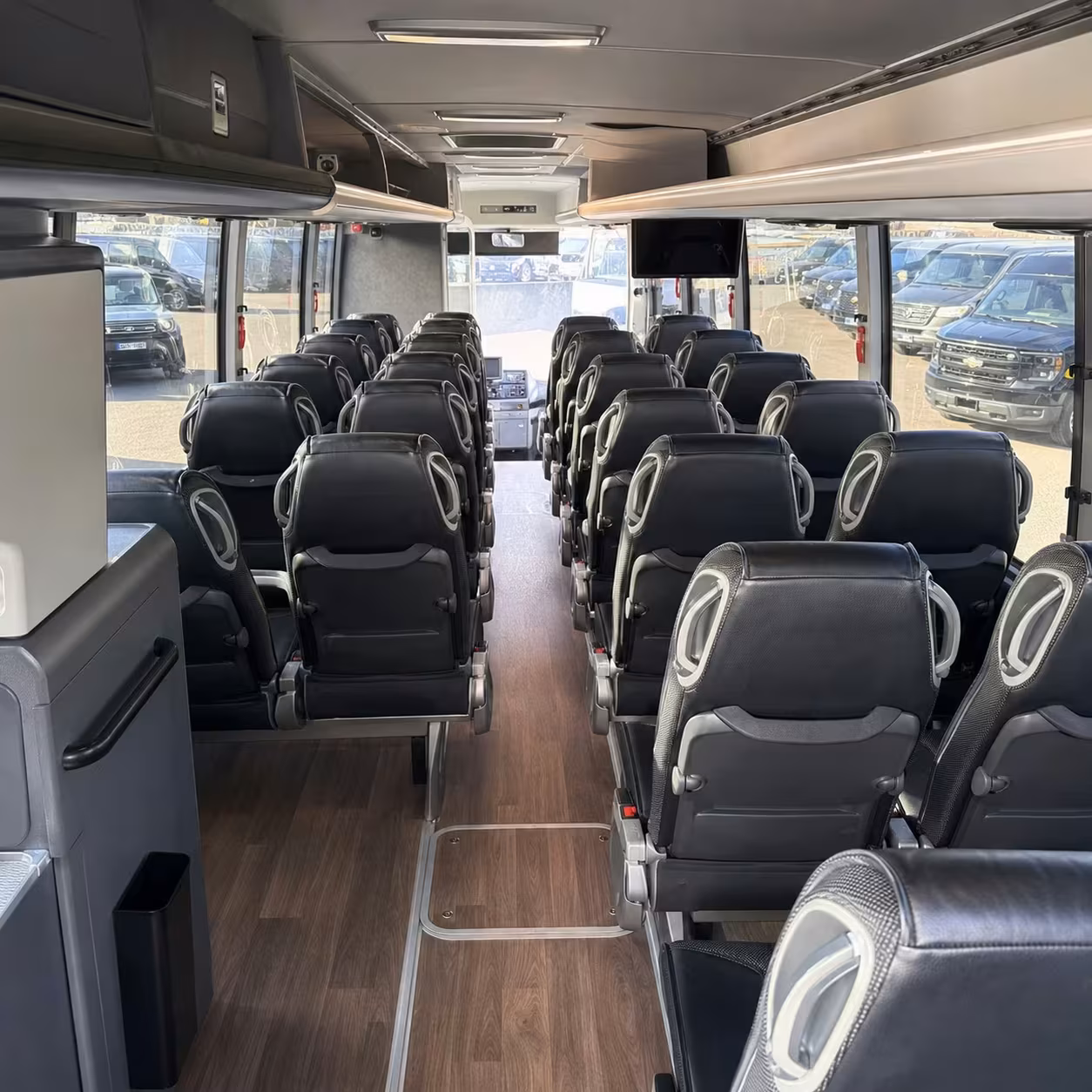 clarksville charter bus rental interior